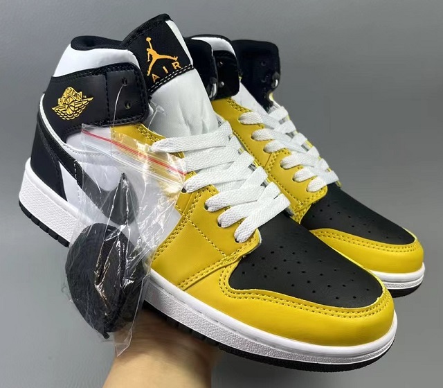 Women Jordan Shoes 1 Grade AAA Black Yellow White